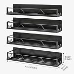 16.9 Inch Large Capacity Magnetic Spice Rack for Refrigerator Black, 4 Pack - Image 2