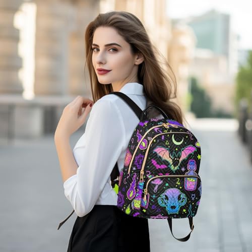 Image of ALAZA Moon Stars Witchery Small Backpack Purse for Women Travel Bag Fashion Daypack Back Pack Shoulder Bag