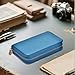Asvine Fountain Pen Case Genuine Leather Pen Case 10 Divided Slots Blue, Rollerball Pen Holder Handmade Display Organizer Zippered Pouch
