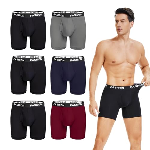 Opiniones de Bóxers para Hombre los más solicitados. 43 GALASALA Boxer Hombre, 6 Pares Ropa Interior Hombre Resca y Transpirable, Calzones de Hombres de Fibra de Bambú, Boxers para Deporte, Trabajo y Vida Cotidiana
