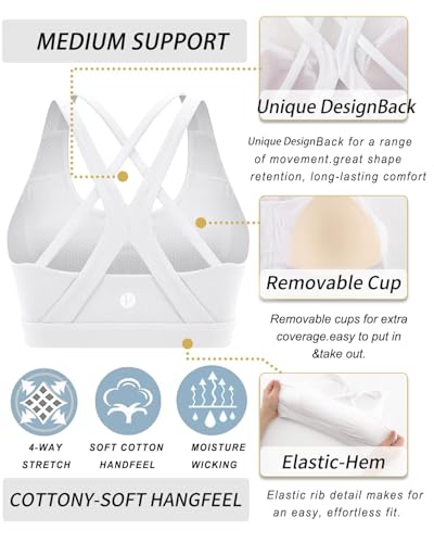 Soutien-gorge de sport yoga sans couture avec dos croisé et coussinets amovibles