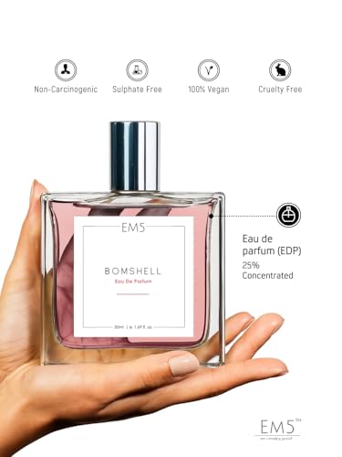 Image of EM5 Bomshell Perfume for Women | Vanilla Coffee White Floral Fragrance | Strong & Long Lasting EDP Spray | Luxury Gift for Women