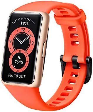 HUAWEI Band 6, Smart Watch Features, 1.47 inch (3.7 cm) Full View Display, All-Day SpO2 Monitoring, 14 Day Charge, Heart Rate Check, Sleep Tracking, 96 Workout Modes, Personal Assist, Red