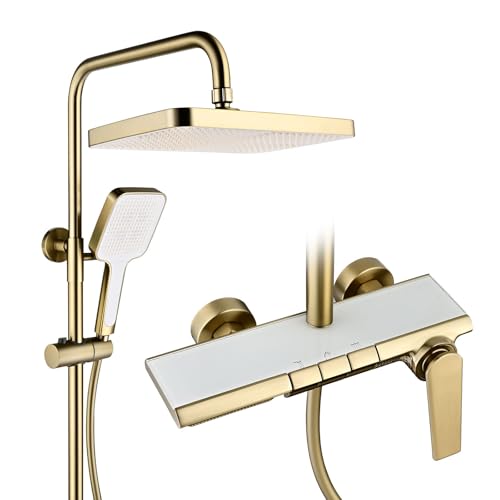 Sistema de ducha expuesto, diseño moderno de teclas de piano, conjunto de ducha BSS0321, cabezal de ducha 30x20cm, grifería completa con ducha manual y grifo para bañera, latón 59A anticorrosión miniatura 1