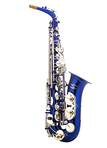Image of Glory Blue /Silver keys E Flat Alto Saxophone with 11reeds,8 Pads cushions,case,carekit