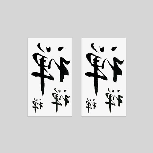 Oottati 2 Sheets Small Cute Temporary Tattoo Stickers Chinese Characters Zen Chest For Men Women Teens #TOP3