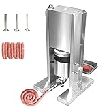 Embutidora Automática Comercial de Salchichas, Prensa Eléctrica de 3 L con 3 Tubos de Embutido, Control de Doble Pedal, Embutidora de Carne de Acero Inoxidable