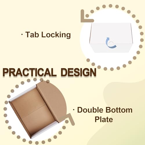 Image of WIFTREY 7x5x3 inches White Shipping Boxes Set of 25, Corrugated Cardboard Boxes 7 x 5 x 3 for Shipping Small Business, Literature Mailer Box, Packaging Supplies