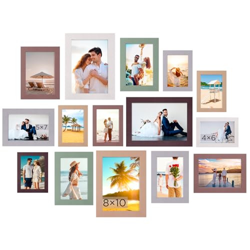 Funtopia 15 Pack Picture Frames, Gallery Wall Frame Set for