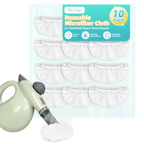 Nicemiya 10 Pack Microfiber Cloth Fit for Handheld Steam Shot