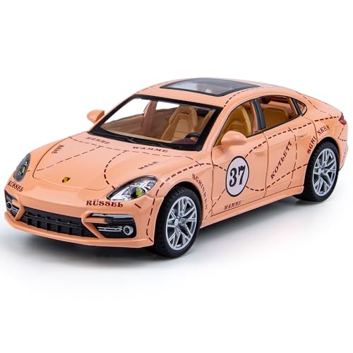 Image of Alokik Enterprise 1:24 Por-sche Panamera Racing Sport Diecast Metal Pull Back Car with 6 Openable Doors with Sound and Light Toy Decoration car Best Gift Toys for Kids 【Color As Per Stock】