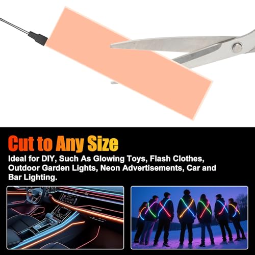 Image of Flexible Led Panel,Electroluminescent Panel Sheet EL Tape Cuttable Soft for Mask Eye Cosplay Party Decor DIY-Continuous /Slow Flash /Fast Strobe 3x24 cm Lightblue (White, 5 * 30)