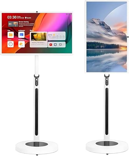 coyrugky Pantalla Táctil Móvil 24 Pulgadas FHD – Smart TV Portátil Android 13 con Cámara 13MP y Altavoz, Control por Voz, Wi-Fi, Bluetooth 5.1, Batería Recargable (4 Horas)(8+128G,32IN)