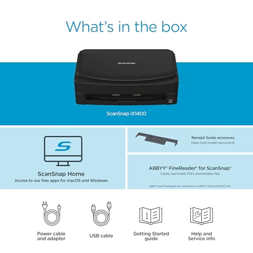 Scansnap PA03820-B235 Ix1400 High-Speed Simple One-Touch Button Color Document, Photo & Receipt Scanner thumb #5
