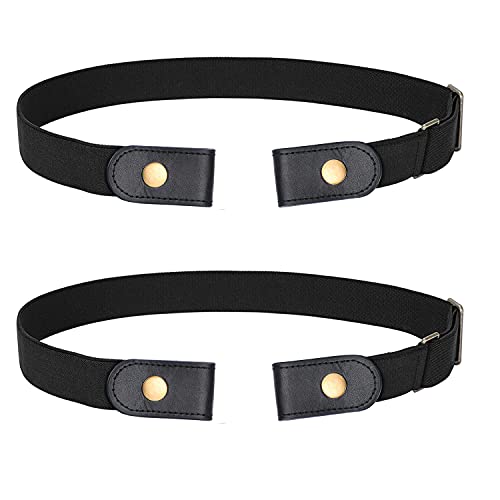 Image of WERFORU No Buckle Show Belt for Men Buckle Free Stretch Belt for Jeans Pants 1.38 Inches Wide Father's Day Gift