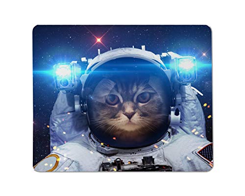 Yeuss Astronauta Alfombrilla De Ratón Rectangular Antideslizante Rectangular Gato Hermoso En El Espacio. Elementos De Esta Imagen Proporcionada por La NASA. Decoración De Computadora De Escritorio