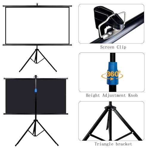 Pantalla para proyector 72 pulgadas 4:3 con trípode ajustable miniatura 3