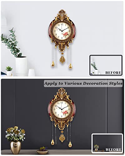 Aero Snail Large Size Retro Vintage Imperial Style Elegant Silent Wood Metal Wall Clock With Swinging Pendulum #TOP1