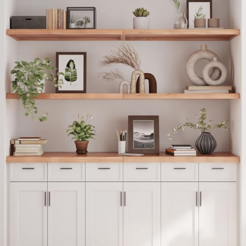 LLEZKBR Furniture Select-Estante de pared marrón claro, 180 x 60 x (2-4) cm, roble macizo tratado