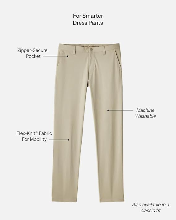 Rhone Men’s Commuter Pant Slim Fit Dress Pants – Flex-Knit 4-Way Stretch Fabric, Wrinkle Resistant, Machine Washable - Image 7