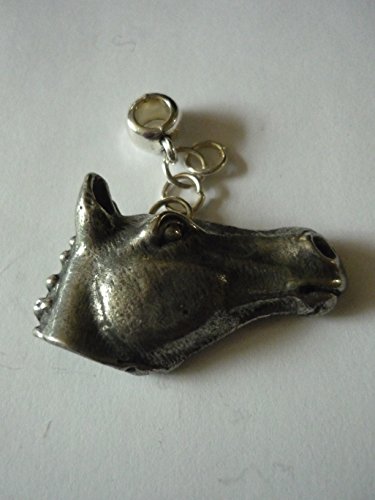 Tête de cheval charm trou 5 mm breloque équestre pour pendentif bracelet femme et homme