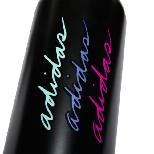 Adidas 1 Liter (32 Oz) Metal Water Bottle, Hot/Cold Double-Walled Insulated 18/8 Stainless Steel, Black/Pulse Mint Green/Blue Fusion, One Size #TOP2