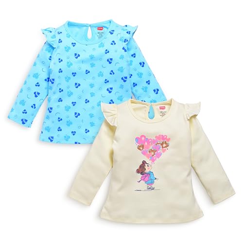 Image of LuvLap Baby Girls 100% Cotton Full Sleeve Girls Top, Pack of 02