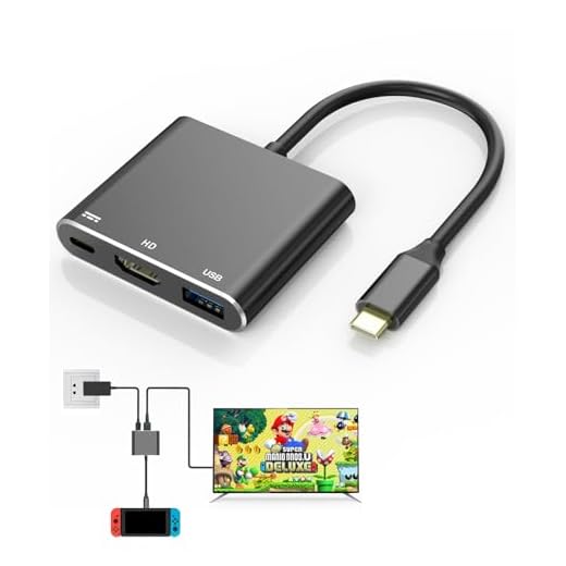 Adaptateur HDMI pour Switch USB Type C vers 4K 1080 HDMI Convertisseur Cȃble pour Switch/Macbook Pro/Galaxy S8