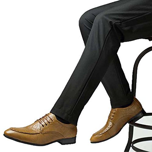 Chaussures en cuir pour homme WENJHEN marron foncé idéales pour le bureau en 44.5 - 7