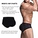 Rosie Men's Padded Underwear Seamless Butt Lifter Hip Enhancer Shaper Briefs,Black,M