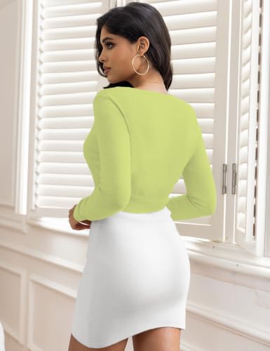 Image of Cropped Cardigan Sweaters for Women Crew Neck Knit Bolero Shrugs | Lightweight Long Sleeve short crop Cardigans for Dress, Knit, Button Down, Open Front