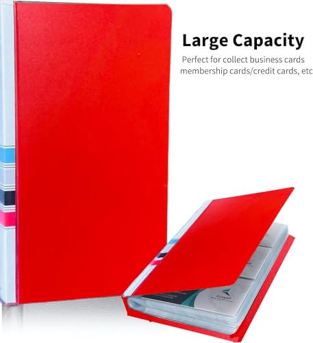 Image of Business Card Holder, Holds Business /Visiting /Debit /Name Id Card Book Case Organizer Slots (Pack of 1) (Red, 240 Pocket)