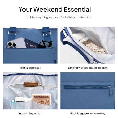 Image of TOPEAST Travel Duffle Bag, Weekender Bags for Women with Shoe Compartment