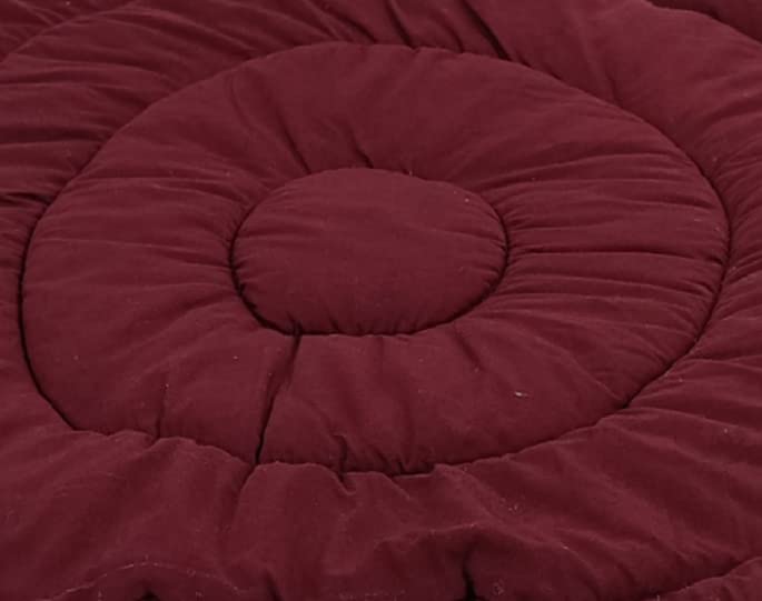 Image of Solid Cotton Quilted Rectangle Pet Bed Mattress | Washable Padded Pet Bed| Light Weighted Dog Mattress (Small) Maroon