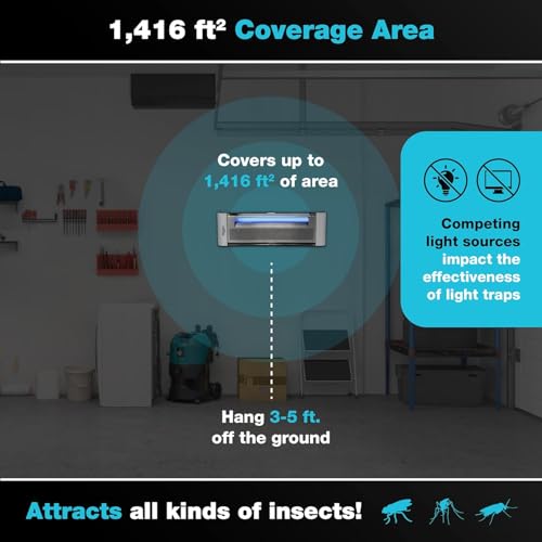 Catchmaster Vector Plasma One Trap, Compact UV Light Fly Traps for Home, Gnat Traps for House Indoor, Shatterproof Bulbs, UV Lamp Insect Killer, Silent Bug Light for Deli, Bars, Kitchen & Trash Rooms - Image 3