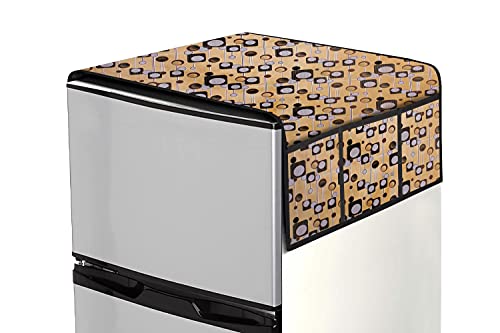 Image of Stylista Refridgerator top Cover Suitable for Samsung RR20A181BU8 /HL, 192 Liter Fridge, Dimension (WXD) 65x111 CM, Gunshot Pattern Beige