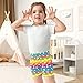 Sletend Rainbow Star Girls’ Comfy Lined Shorts Lightweight & Skin-Friendly Cotton for All-Day Comfort Ideal for Travel Beach or Home Lounging Toddler Sizes