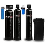 LiquaGen Ultimate Whole House Well Water Filter & Salt Softener System – Air Oxidation, Pre-Loaded Media, Green Sand Filtration & Metal Bypass Valve for Odor, Stain & Scale Control (4+ Bathrooms)