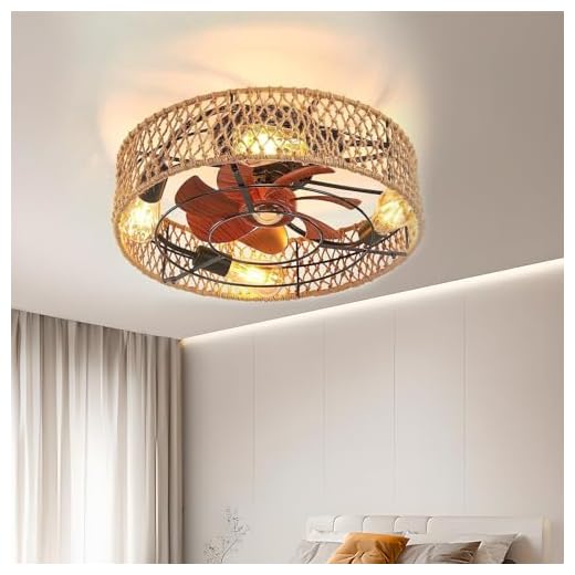 Ventilador de teto de fazenda com luz, lustre de ventilador de teto vintage rústico com controle remoto, motor DC reversível de 6 velocidades E27x4 luz/ventilador para quarto de cozinha (B)