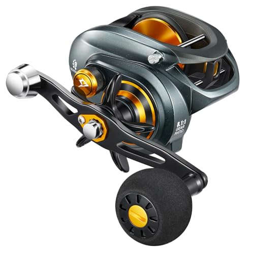 Piscifun Baitcaster Fishing Reel, 35Lbs Max Drag Aluminum Alloy Frame Baitcasting Reel, 8.1:1 Gear...
