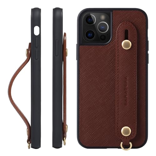 HANATORA for iPhone 15Pro �P�[�X �{�v �ϏՌ� �w�ʃx���g �X�g���b�v�����O �X�}�z�P�[�X �X�}�z �X�^���h�@�\ �K���X�t�B���� �t�� �T�t�B�A�[�m ���U�[ �M�t�g �}�O�l�b�g�Ȃ� �u���E�� XGH-15Pro-Brown