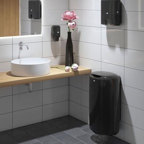 Tork 563008 Abfallbehälter B1 / Stabiler Mülleimer ansprechendem Elevation Design Flexibel montierbar, 50 L, Schwarz