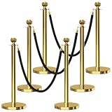 6 Pack d Stanchs in acciaio inox con corde di velluto nero 5ft coda s commerciale folla controllo afe s per eventi
