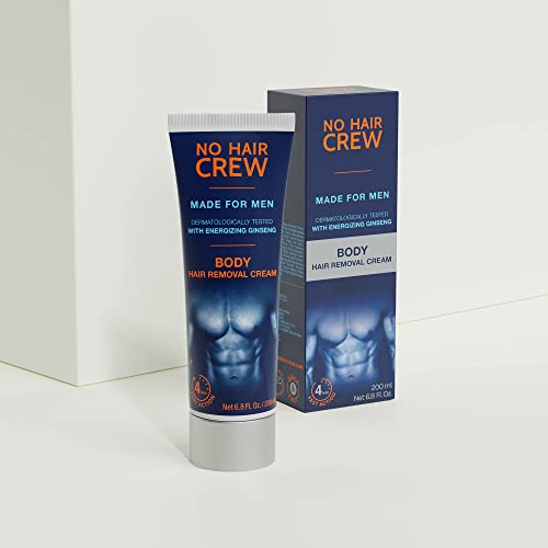 No Hair Crew Body At Home Hair Removal Cream For Manscaping Unwanted Hair With Energizing Ginseng, Premium Depilatory, Painless & Flawless, Made For Men, 200Ml #TOP4