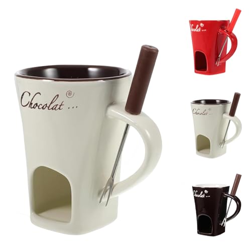 Generisch Schokoladen-Fonduetasse mit Gabeln