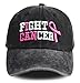 Breast Cancer Gifts for Women, Breast Cancer Awareness Pink Ribbon Logo Hat, Adjustable Washed Embroidered Vintage Cotton Fight Cancer Baseball Cap for Woman, Mom, Friend