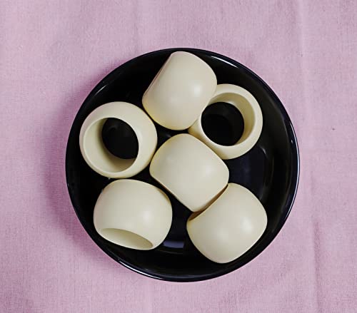 Handmade Wooden Rustic Napkin Rings Set Of 12, Wooden Napkin Holders, Napkin Rings Bulk For Party Decoration, Dinning Table, Everyday, Family Gatherings - Set Your Dinner Table With Style - Ivory #TOP10