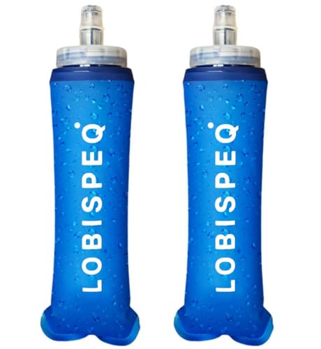 LOBISPEQ®️ - Pack de 2 Soft Flask 500ml de Boca Ancha Libre de BPA | Botella Plegable Agua Para...