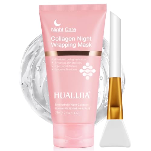 Collagen Night Wrapping Mask, Mascarilla de Colageno, Mascarilla Facial de Colágeno para Envolver Durante la Noche - Hidratación Profunda, Reduce Arrugas y Mejora la Elasticidad de la Piel (75ml)