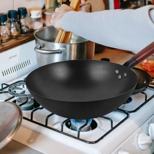 Wok de hierro con mango de madera 30 pulgadas miniatura 4